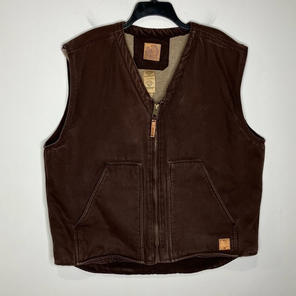 Berne high country vest Sherpa lined v-neck duck vest men’s size XL work wear - Picture 2 of 10